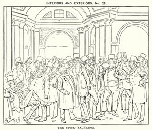 Caricatura de Punch: La Bolsa de Valores (grabado)