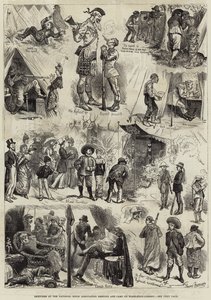 Bocetos en la Reunión y Campamento de la Asociación Nacional de Rifles en Wimbledon-Common de Harry Furniss