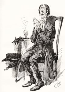 Stiggins. Ilustración de Harry Furniss para la novela de Charles Dickens The Pickwick Papers, de The Testimonial Edition, publicada en 1910. de Harry Furniss