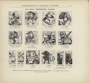 La Real Academia de Westminster - imaginando cómo los políticos podrían pintarse entre sí de Harry Furniss