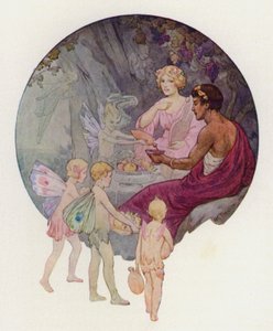 Calipso en su cueva (litografía en color) de Harry George Theaker