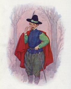 Ilustración para Don Quijote (litografía en color) de Harry George Theaker