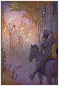 Ilustración para Don Quijote (litografía en color) de Harry George Theaker