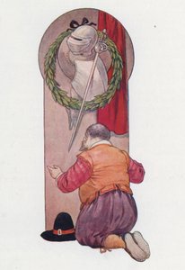 Ilustración para Don Quijote (litografía en color) de Harry George Theaker