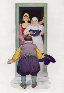 Ilustración para Don Quijote (litografía en color) de Harry George Theaker