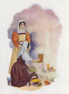Ilustración para Don Quijote (litografía en color) de Harry George Theaker