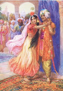 "Déjame compartir tu exilio". Ilustración de "Cuentos infantiles de leyendas indias", años 30 (litografía en color).