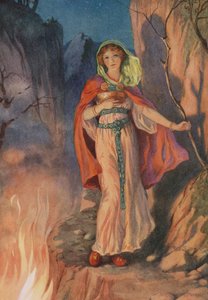 Sigyn, de "La perdición de Loki y sus hijos" (litografía en color)
