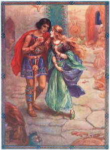 "Tómame por esposa" (de Diarmud y Grania) (litografía en color)