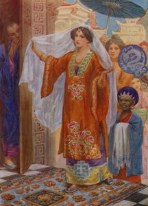 La Princesa camino de Bath (litografía en color) de Harry George Theaker