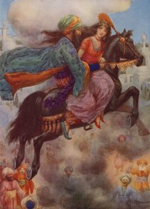 La princesa vuelve a Persia (litografía en color) de Harry George Theaker