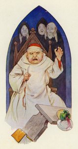 Dicen que el abad Hugo deliró de ira (litografía en color) de Harry George Theaker