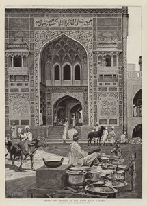 Frente a la Mezquita del Wazir Khan, Lahore de Harry Hamilton Johnston