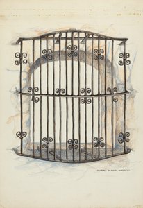 Reja de hierro en la ventana de Harry Mann Waddell