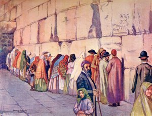 El Muro de las Lamentaciones, Jerusalén, Palestina, c. 1910, de A Book of Modern Palestine por Richard Penlake pub. c.1910