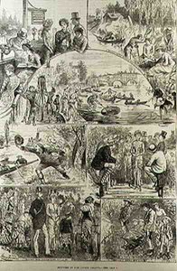 Bocetos en la regata de Henley, de The Illustrated London News, 7 de febrero de 1881 de Harry after Furniss