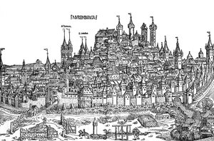 Vista de Nurnburgo en el siglo XV de Hartmann Schedel