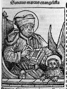 Representación del evangelista San Marcos. Grabado del “Liber chronicarum” (Crónicas de Núremberg) de Hartmann Schedel 1493 de Hartmann Schedel