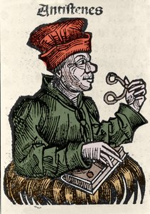 El filósofo griego Antístenes (444-365 a.C.). Xilografía de las 