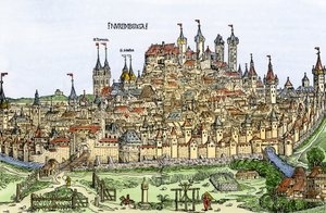 Vista de la ciudad de Núremberg, Alemania de Hartmann Schedel