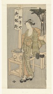Osen en el puesto de té Kagiya de Harunobu school