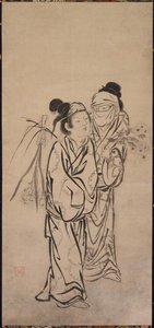 Una pareja, finales de 1500s de Hasegawa Soen