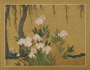 Peonías y sauces, período Momoyama o Edo, principios del siglo XVII de Hasegawa Tonin