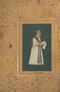 Retrato de Mulla Muhammad Khan Vali de Bijapur, Folio del Álbum de Shah Jahan, recto: ca. 1620 de Hashim