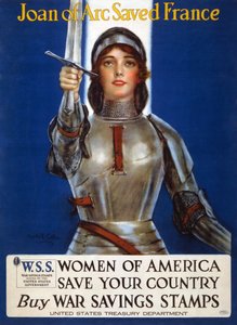 Juana de Arco salvó a Francia - Mujeres de América, salven su país, Póster, 1918