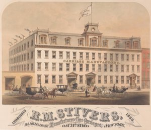 R. M. Stivers, fabricantes de carruajes finos, 146-152 East 31st Street, Nueva York, 1872-73