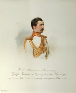 Retrato del Conde Heinrich Cyprianovich von Kreutz del Álbum de la Guardia Imperial de Caballería, 1846-1849