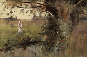 Recogiendo flores junto al arroyo de Hector Caffieri