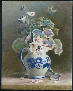 Geranios en una jarra de porcelana, 1875 de Hector Caffieri
