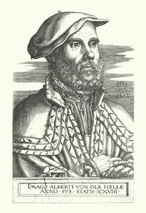 Retrato de Albert van der Helle de Heinrich (after) Aldegrever