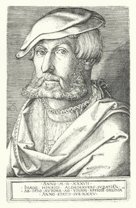 Autorretrato de Heinrich Aldegrever, pintor y grabador alemán