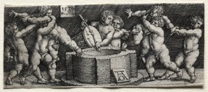 Ocho niños desnudos en un pozo, 1539 de Heinrich Aldegrever