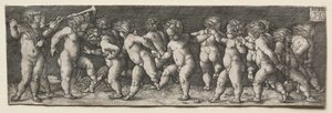 Quince niños desnudos bailando de Heinrich Aldegrever