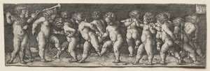 Quince niños desnudos bailando, 1535 de Heinrich Aldegrever