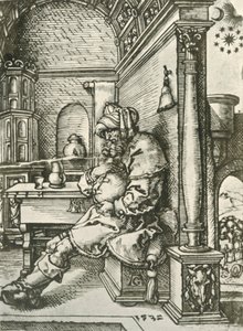 Jacob meditando sobre los sueños de José, 1532, 1908 de Heinrich Aldegrever