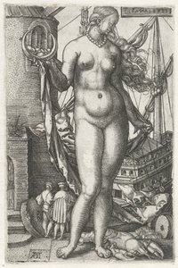 Luna (título sobre objeto) Diana Los siete planetas (título de la serie) de Heinrich Aldegrever