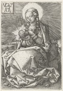Madonna con niño en el pecho de Heinrich Aldegrever