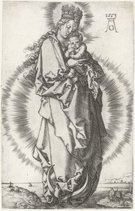 virgen y el niño en la luna creciente de Heinrich Aldegrever