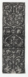 Diseño de ornamento con peces de Heinrich Aldegrever