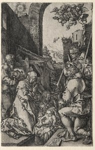 La adoración de los pastores de Heinrich Aldegrever