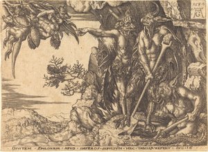 El Hombre Rico Siendo Llevado por el Diablo de Heinrich Aldegrever