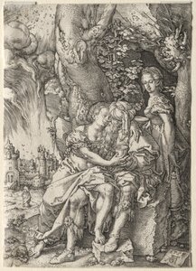 La Historia de Lot: Lot con Sus Hijas de Heinrich Aldegrever
