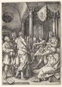 La Historia de Susana: Daniel Interrogando a los Ancianos de Heinrich Aldegrever