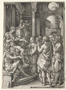 La historia de Susana: Susana acusada de adulterio, 1555 de Heinrich Aldegrever