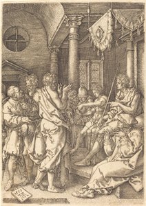 Los Dos Ancianos Condenados por el Testimonio de Daniel, 1555 de Heinrich Aldegrever