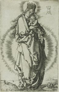 La Virgen y el Niño en una luna creciente de Heinrich Aldegrever